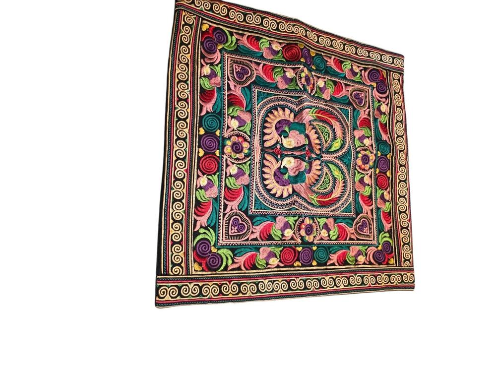 Cushion Cover Cotton Embroidered Thai Hmong Handmade Pillow Case Sofa Home Decor